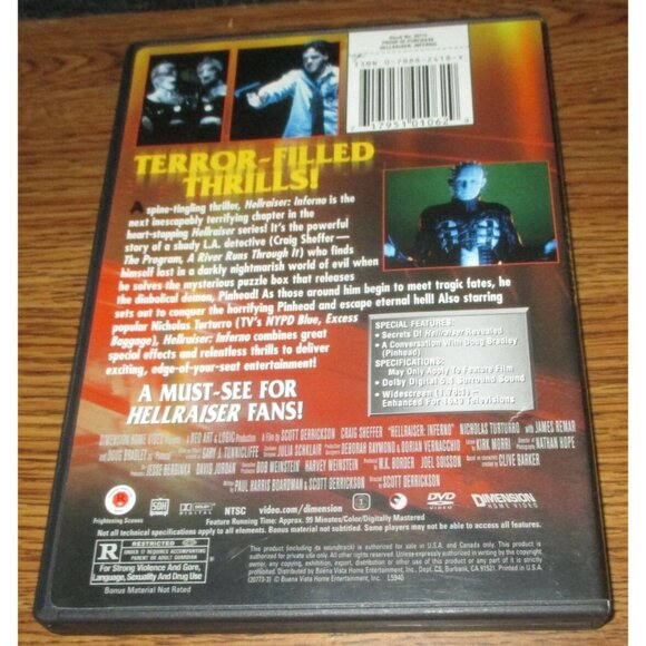 Rare!! Hellraiser: Inferno (DVD, 2000) - Picture 3 of 3